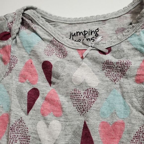 Girls Grey Glitter Heart Pink Blue Colorful Hearts Bodysuit Onesie Size 24m - Picture 3 of 4